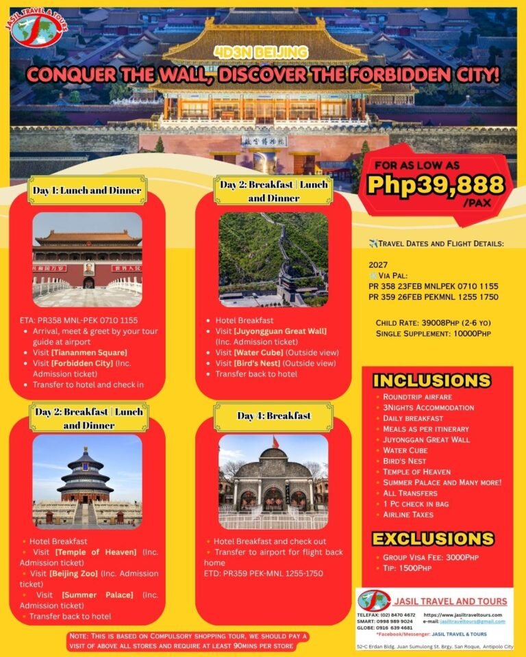4D3N BEIJING 2027 from Festive Tours