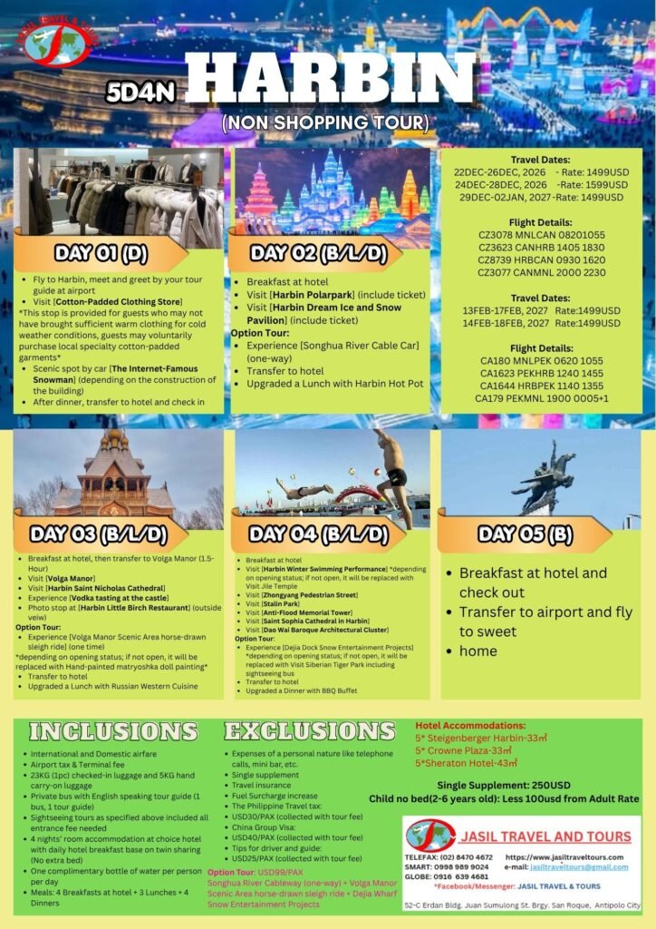 5D4N HARBIN from Festive Tours